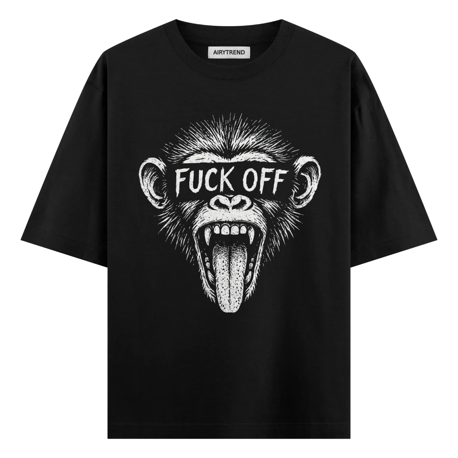 "F*ck Off Monkey Graphic Oversized T-Shirt – Bold Attitude Streetwear | AiryTrend"