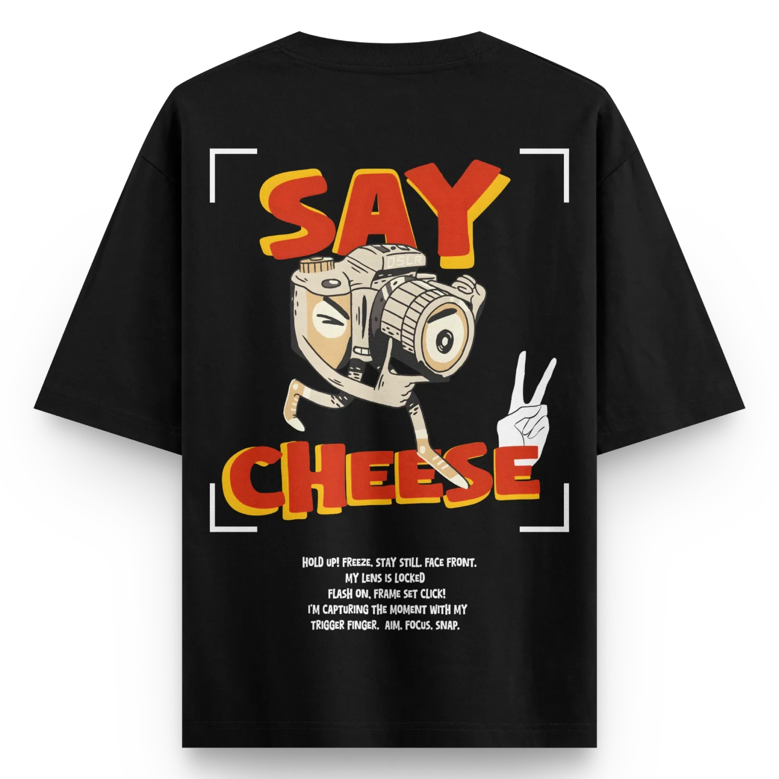 Say Cheese Oversized T-Shirt – 100% Cotton | 220 GSM | Bio-Washed | Streetwear Vibes