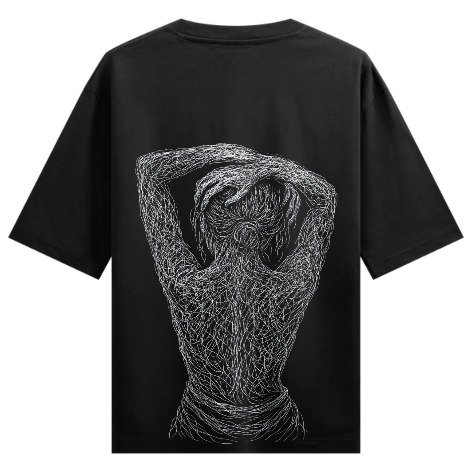 Back Pose Line Art T-Shirt – Minimalist Artistic Tee | AiryTrend