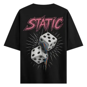 STATIC Dice Oversized Graphic T-Shirt – Retro Grunge Streetwear | AiryTrend