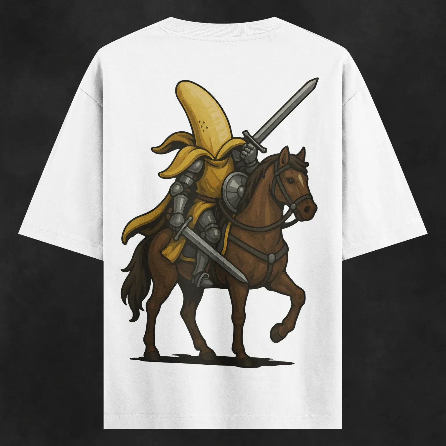 Banana Warrior Knight T-Shirt – Funny Medieval Graphic Tee by AiryTrend