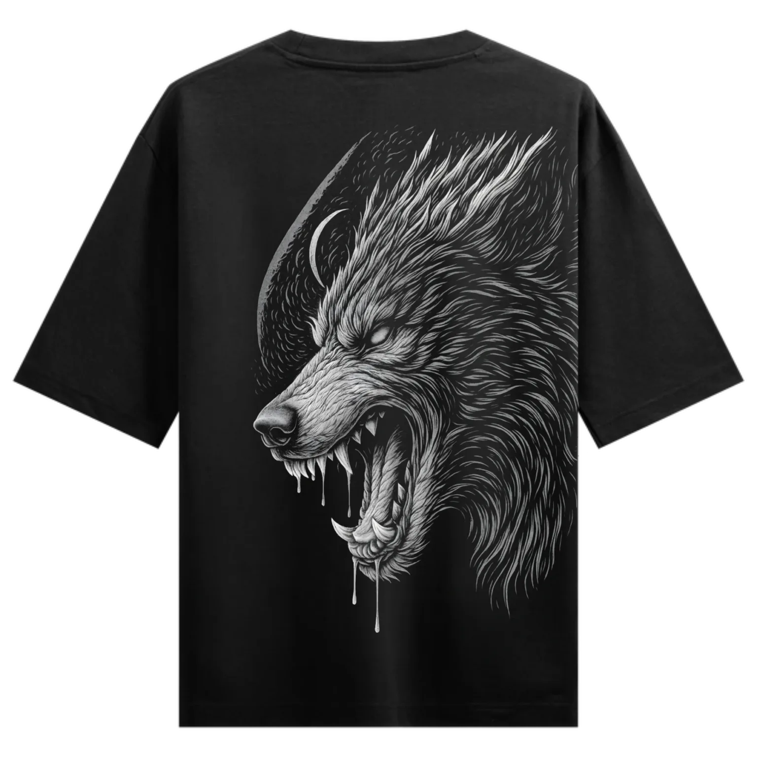Savage Wolf Graphic T-Shirt – Fierce Wild Beast Tee