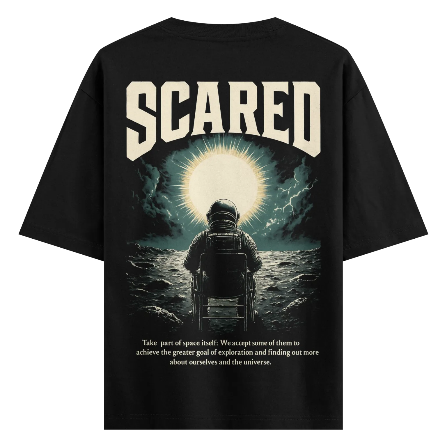 Scared Astronaut Oversized T-Shirt – Bold Cosmic Streetwear