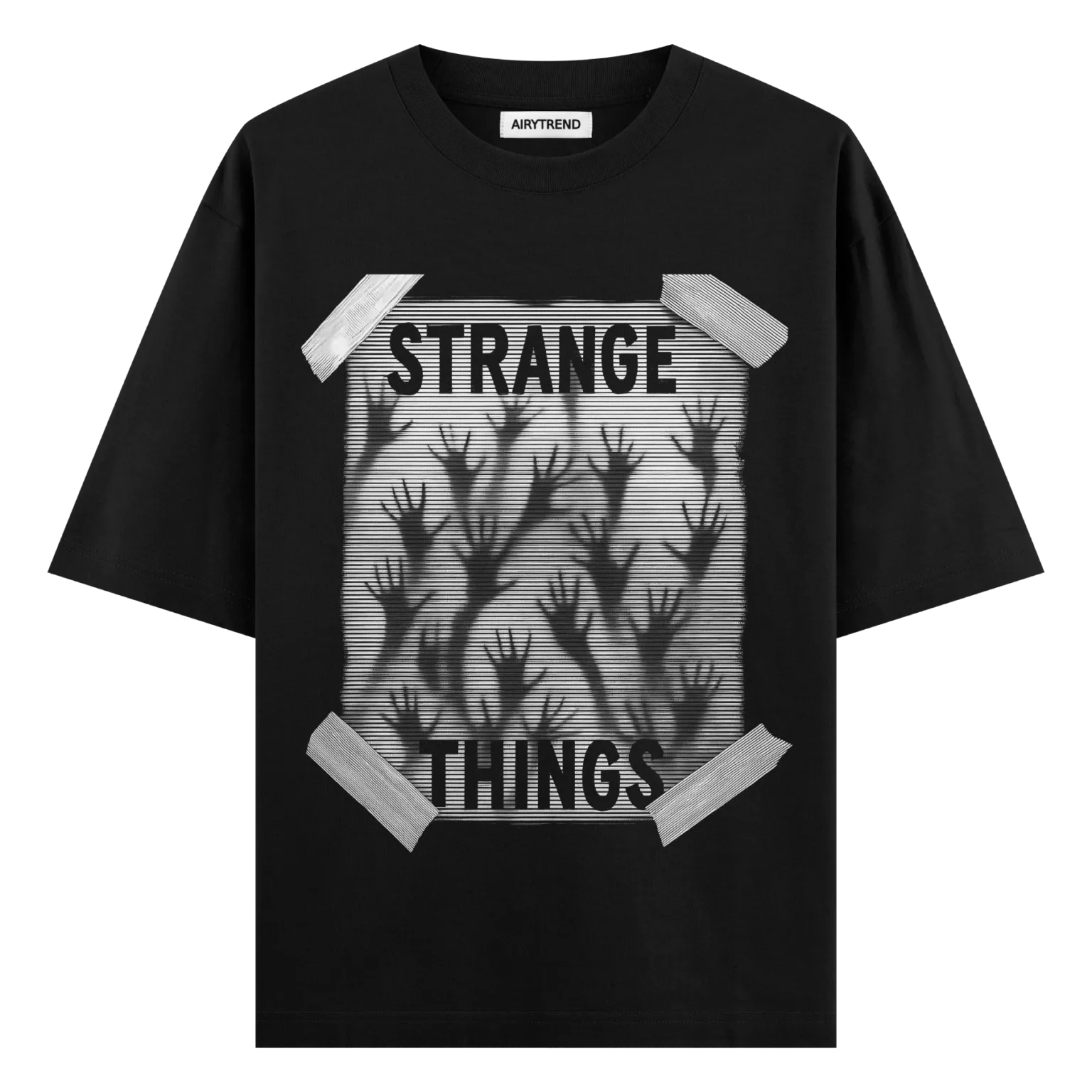 Strange Things Shadow Hands Graphic Black T-Shirt